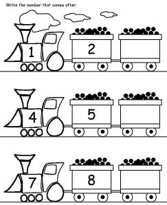 Number worksheet - train